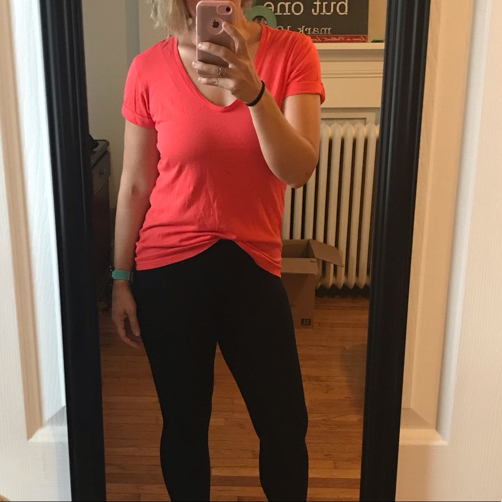 Gap Coral Fitted Casual V Neck Tee